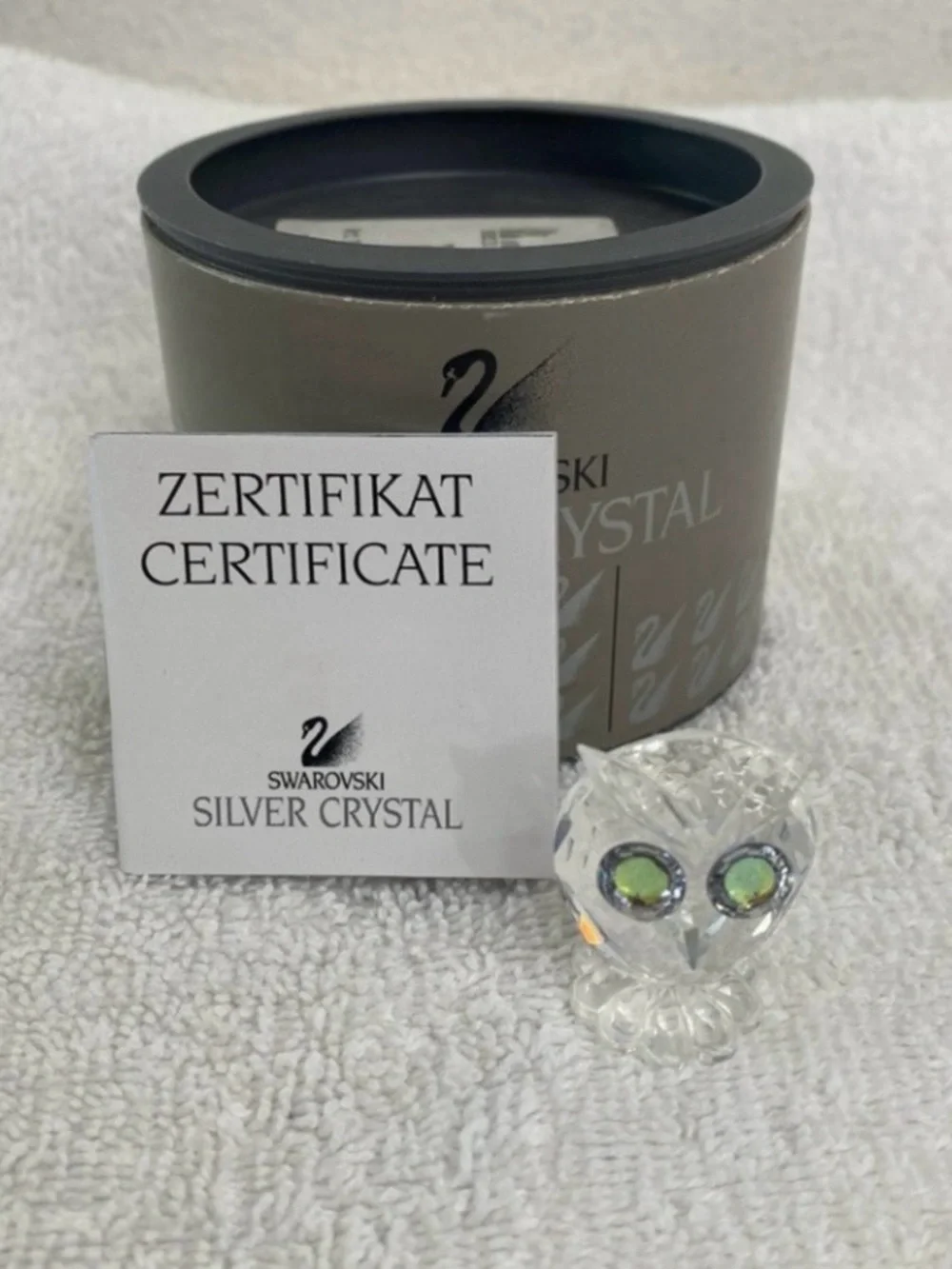 Authentic Retired Swarovski Owl Mini Feathered Crystal With Box #7654NR038000